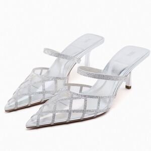 ZARA RHINESTONE VINYL MULES